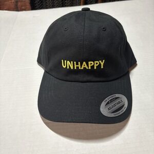 Unhappy Black Adjustable Hat